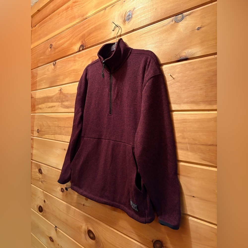 Pink Victoria’s Secret 1/4 Zip Pullover Fleece Jacket Burgundy Medium